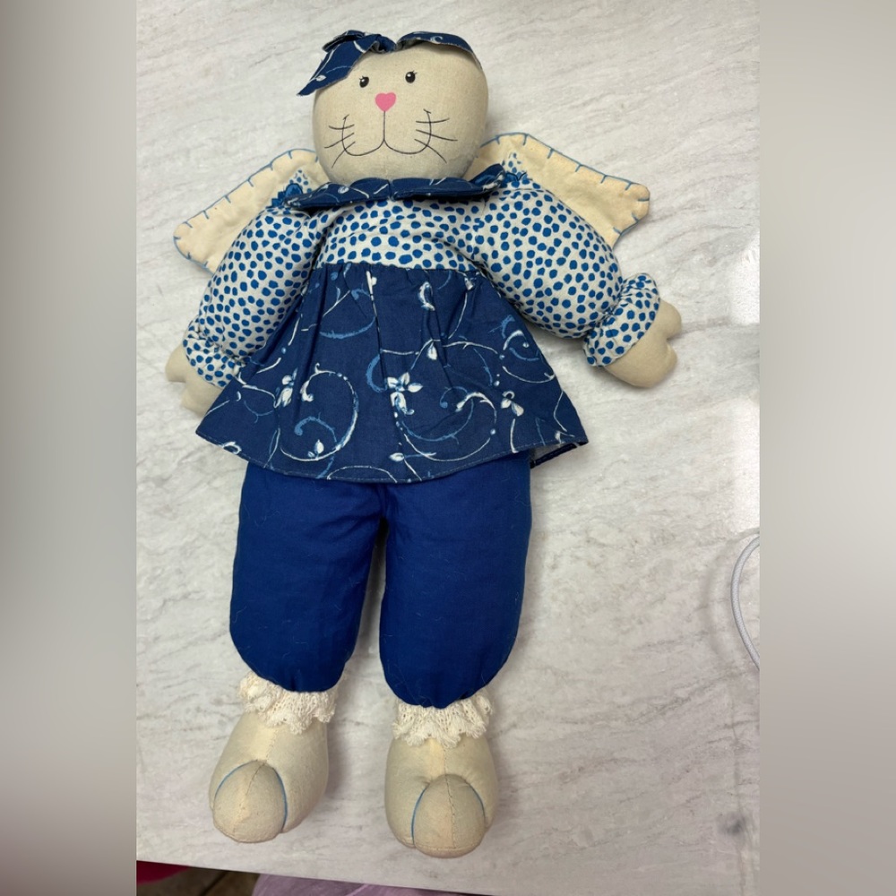Prima Creations, shelf sitter, stuffed weighted angel, vintage, has tag, 14”long